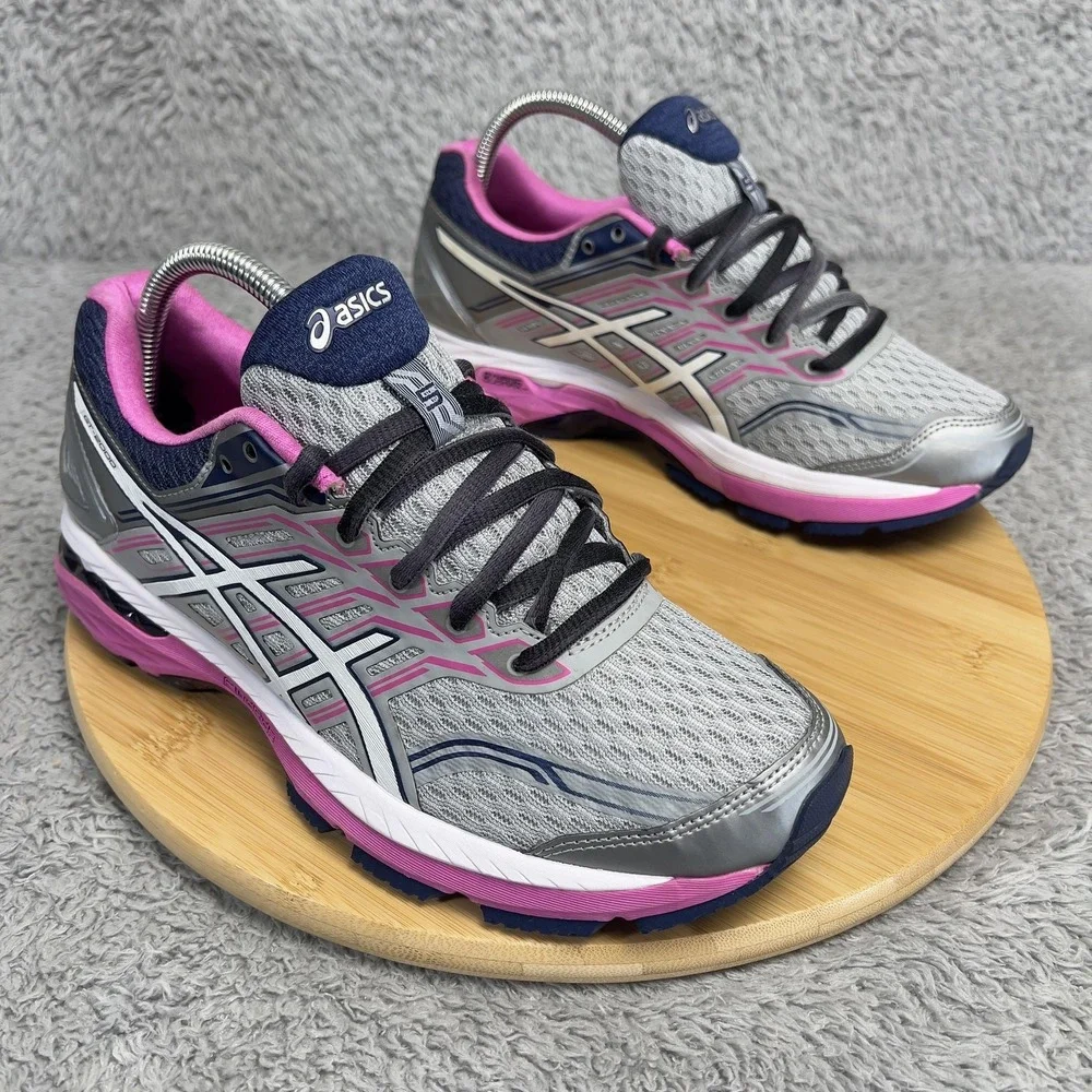 ASICS GT-2000 Shoes Womens 8.5 Gray Pink Running Cushioned Support Road T757N